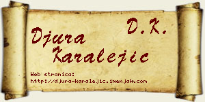 Đura Karalejić vizit kartica